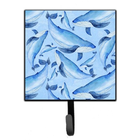 Carolines Treasures Watercolor Nautical Whales Leash or Key Holder, 4.25 x 1 x 7 in. BB7575SH4